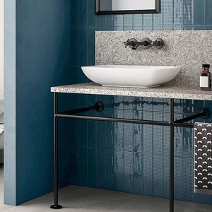 Image 3 of Slash Robin's-egg Blue Glossy Textured 3" x 12" (SLSH173CZ) Subway Wall Tile sold at Floors & Baths Pro's