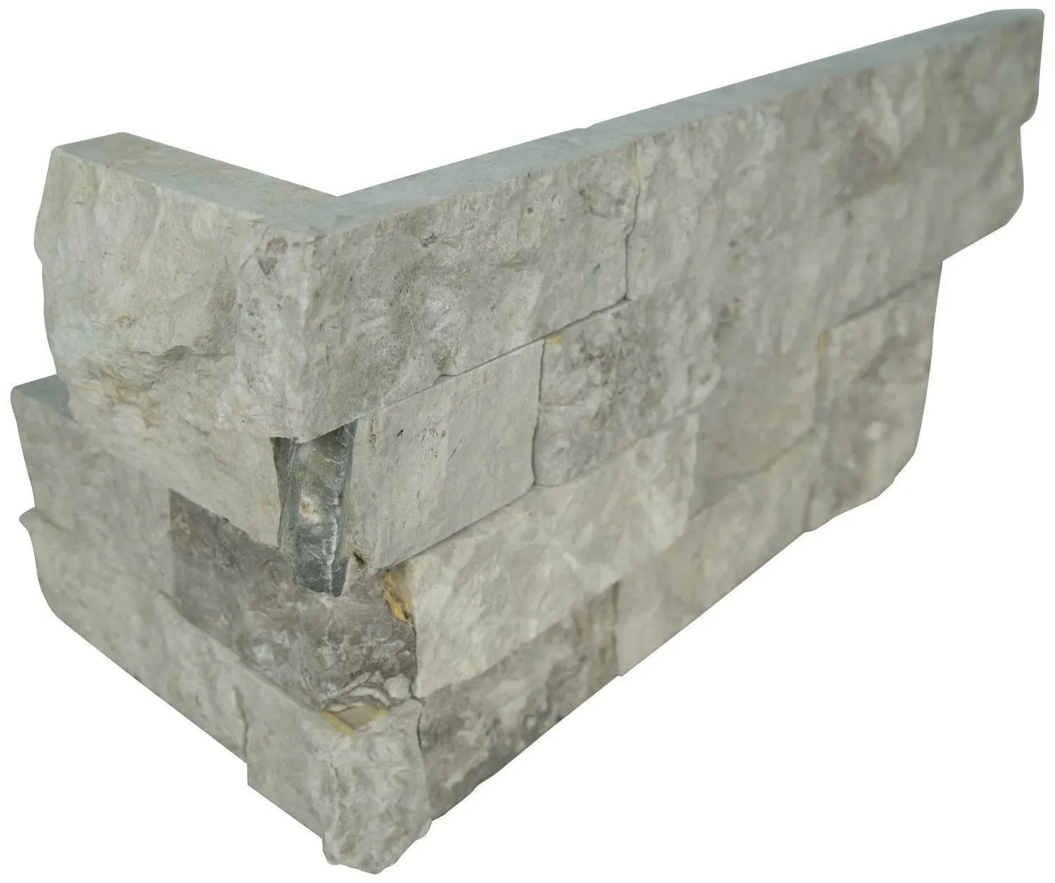 Silver Canyon Gray-Light Splitface Corner 6" x 12" x 6" (LPNLMSILCAN618COR) Stone Wall Tile