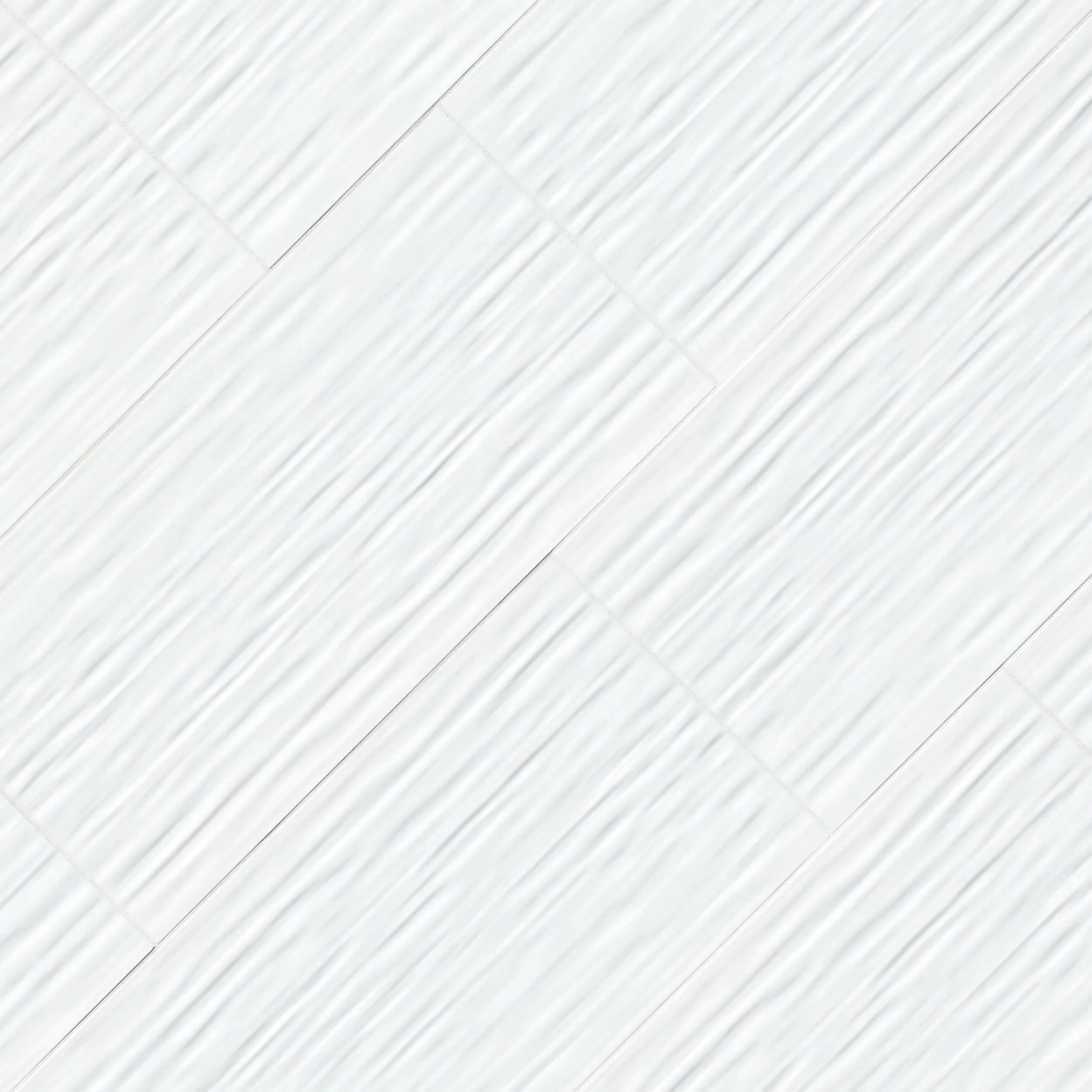 Dymo Stripe White-Cool Glossy 12" x 24" (NDYMSTRWHI1224G-N) Uniform Color Wall Tile