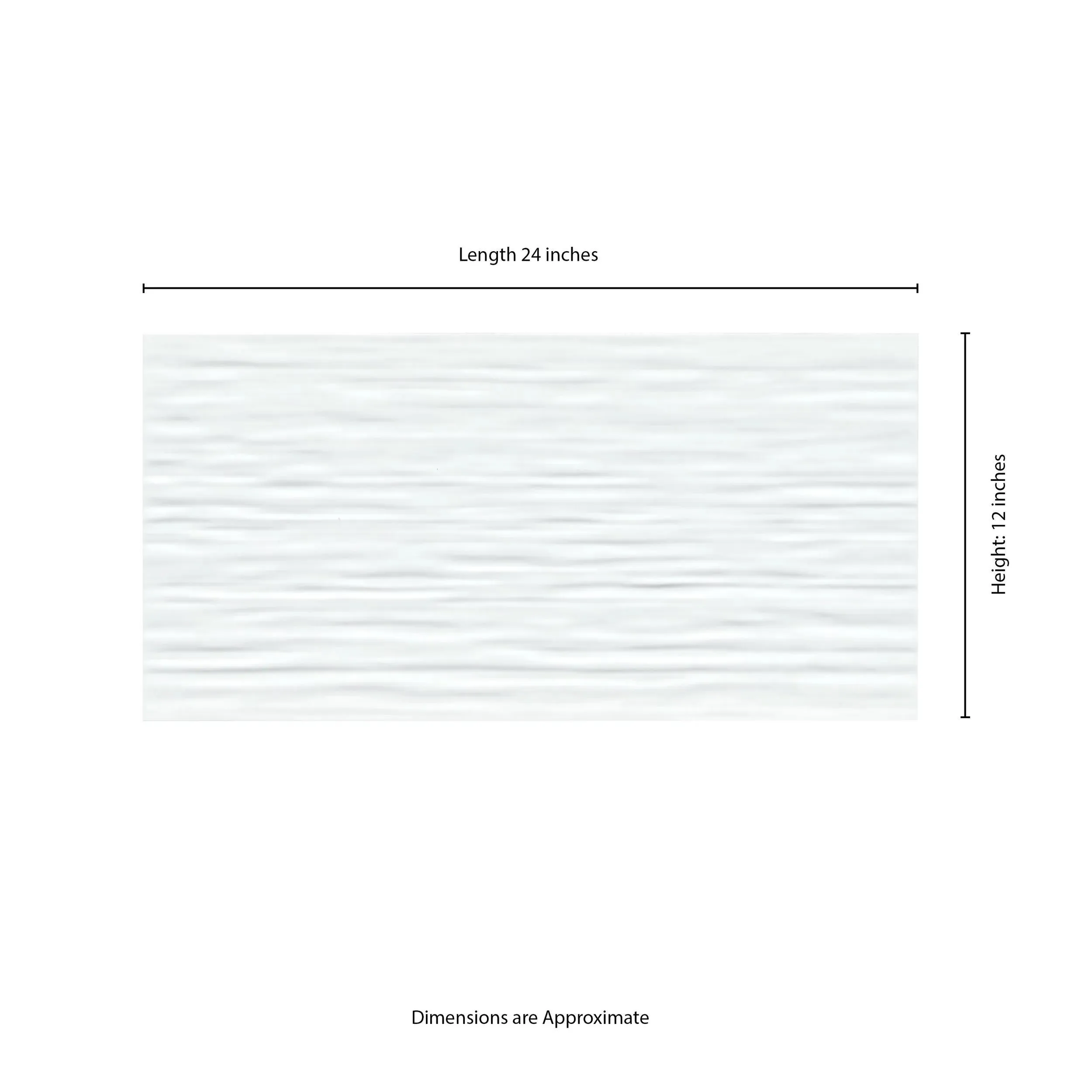 Dymo Stripe White-Cool Glossy 12" x 24" (NDYMSTRWHI1224G-N) Uniform Color Wall Tile