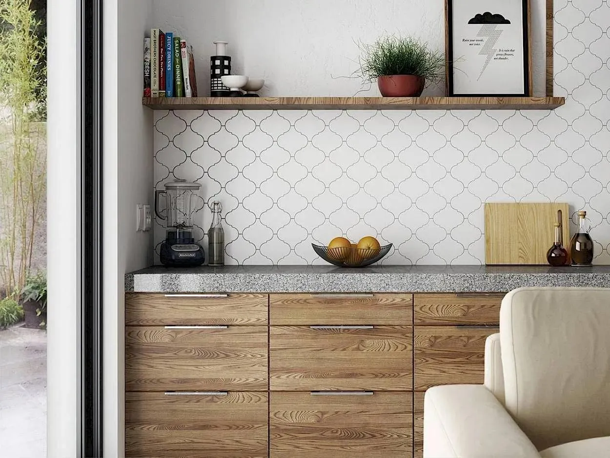 Scale Alhambra White Polished 5" x 5" (AL21932) Uniform Color Wall Tile