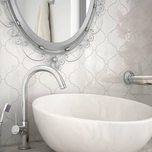 Image 5 of Scale Alhambra White Polished 5" x 5" (AL21932) Uniform Color Wall Tile sold at Floors & Baths Pro's