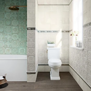 Image 3 of Gatsby Green Tin Matte 8" x 8" (GAGRTI) Metal Wall Tile sold at Floors & Baths Pro's
