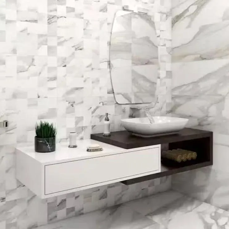 Apuan Decor White Glossy 13" x 26" (5638210D20) Marble Wall Tile