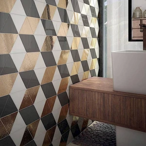 Image 3 of Scale Triangolo Metallic Glossy 4-1/2" x 5" (TR23823) Subway Wall Tile sold at Floors & Baths Pro's