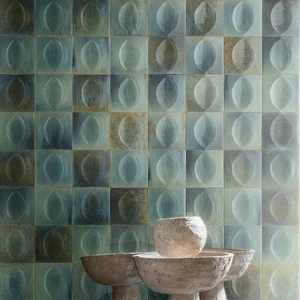 Image 2 of Gleeze Turchese Egg 3D Glossy 3-15/16" x 3-15/16" (R8GU56) Uniform Color Wall Tile sold at Floors & Baths Pro's