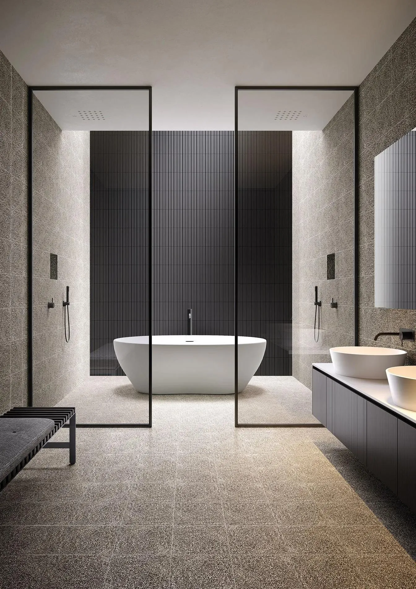 Monoscopio Nero Matte 3" x 10" (MONNER310M) Uniform Color Wall Tile