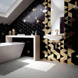 Image 3 of Scale Triangolo Black Glossy 4-1/2" x 5" (TR23821) Subway Wall Tile sold at Floors & Baths Pro's