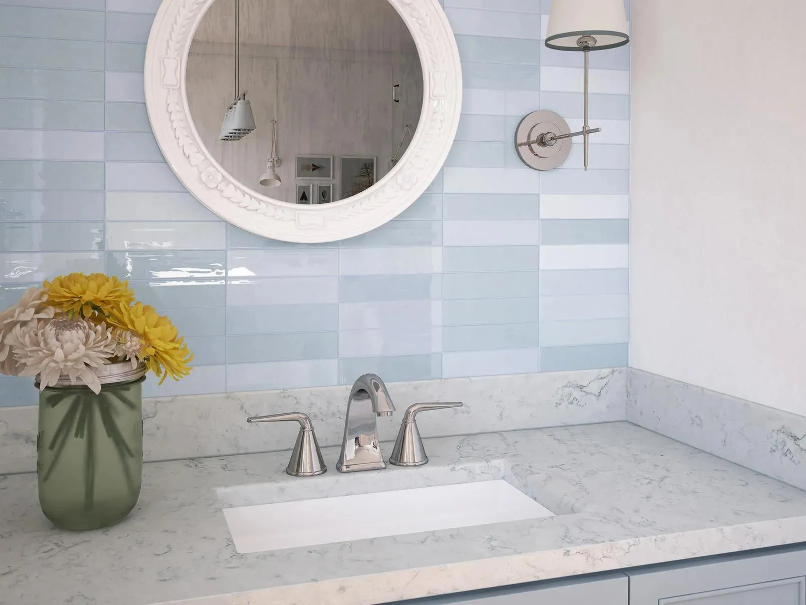 Calm Amalfi Glossy 2" x 10" (CAAM210) Plain, Textured Wall Tile