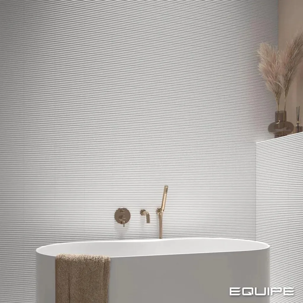 Costa Nova Praia White Glossy 2" x 8" (CON28469) 3D, Plain Wall Tile