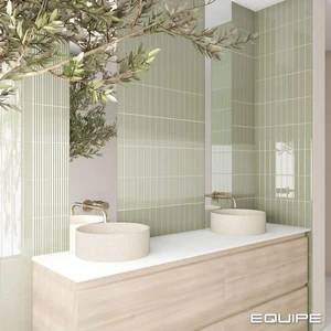 Image 3 of Costa Nova Praia Tansy Green Glossy 2" x 8" (CON28471) 3D, Plain Wall Tile sold at Floors & Baths Pro's