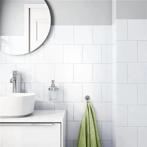 White Glossy 6" x 6" (WI-60) Uniform Color Wall Tile