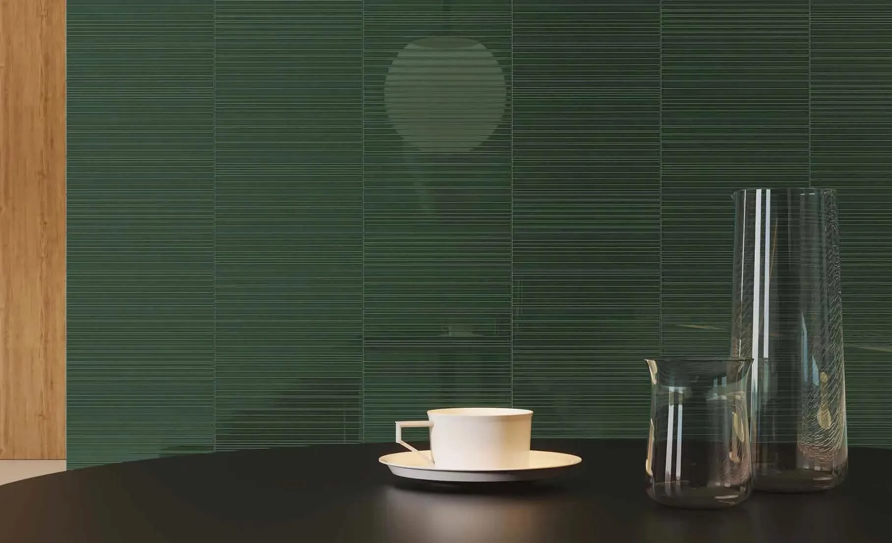 Geometra Emerald Glossy Divide 3" x 12" (4000-0312-0) Glass Wall Tile
