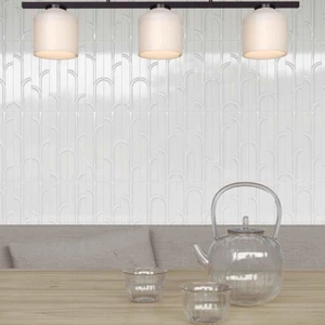 Image 2 of Geometra Powder Glossy Ivy 3" x 12" (4000-0303-0) Glass Wall Tile sold at Floors & Baths Pro's