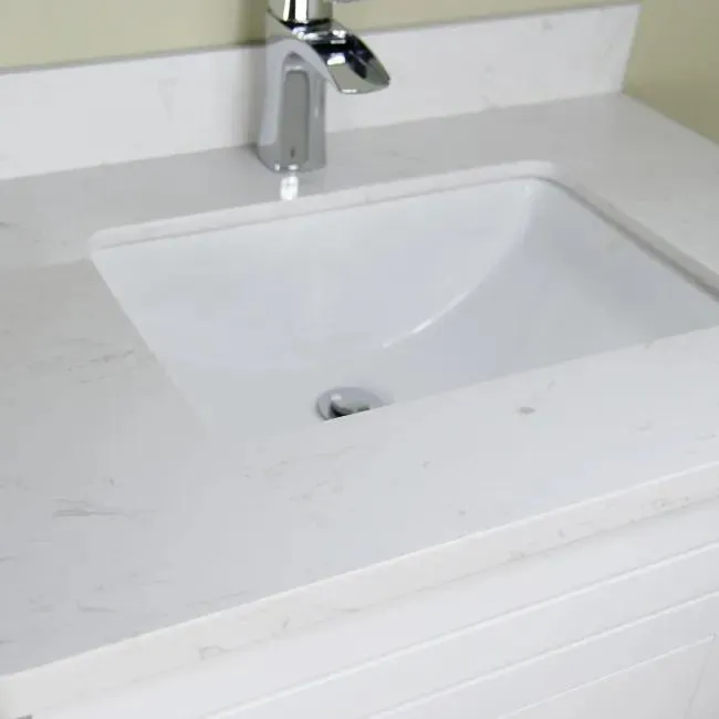 36" Shaker Style White Vanity with Stone Top