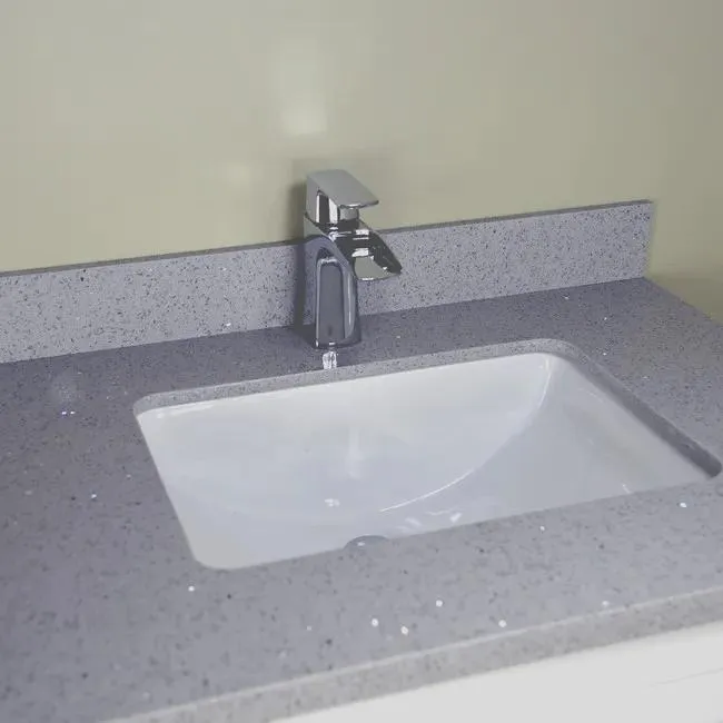 36" Shaker Style White Vanity with Stone Top