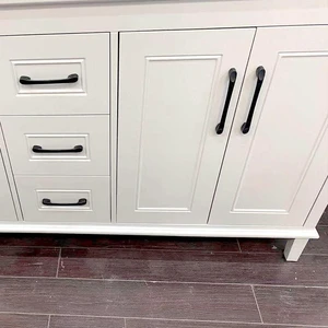 Image 2 of 60" European Style Double-Sink Grey Vanity with Stone Top sold at Floors & Baths Pro's