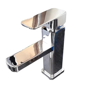 Single Hole Bathroom Sink Faucet in Chrome with Small Round-corner Plate | Floors & Baths Pro's