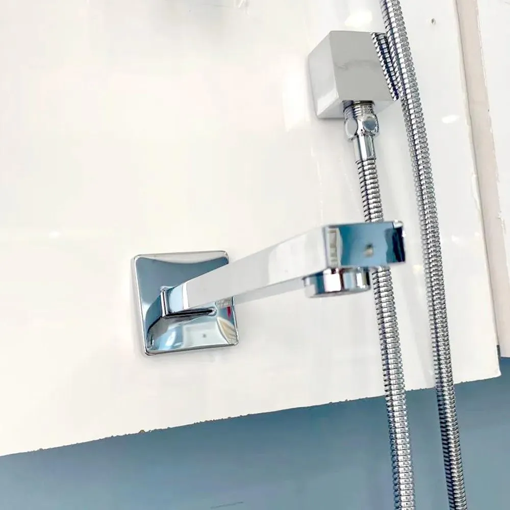 Chrome Square Rain Showerhead with Rail/Hand Shower