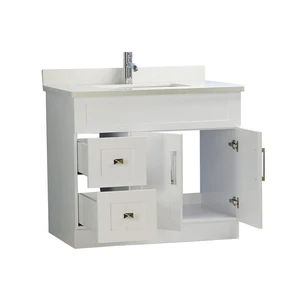 Image 2 of 42" Shaker Style White Vanity with Stone Top (2 drawers) sold at Floors & Baths Pro's