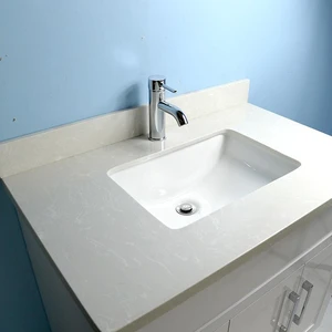 Image 4 of 42" Shaker Style White Vanity with Stone Top (2 drawers) sold at Floors & Baths Pro's