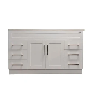 54" White Shaker Style Vanity with Stone Top | Floors & Baths Pro's