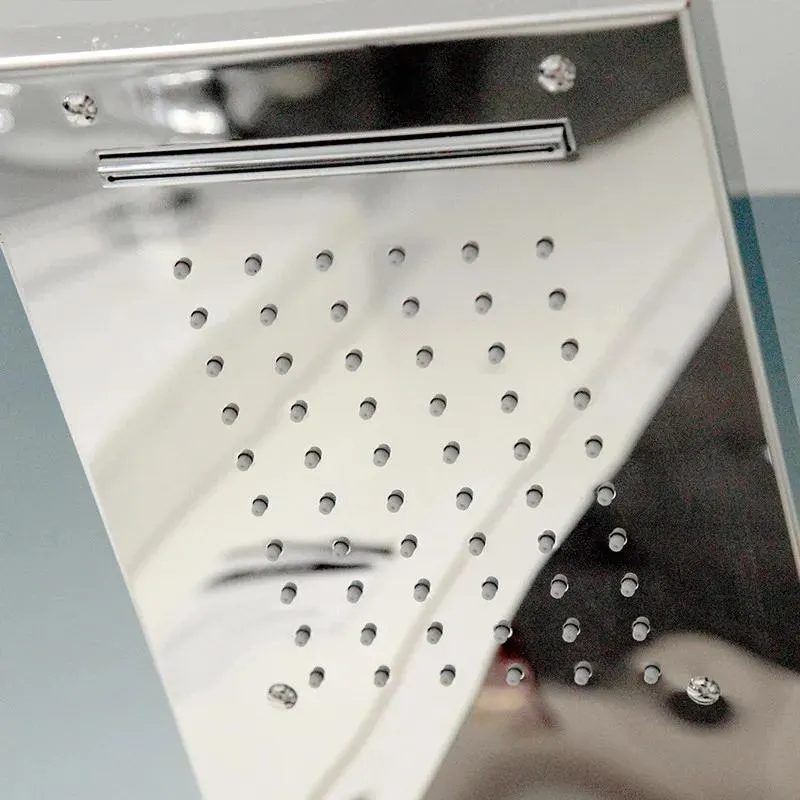 Multi-function Aluminum Shower Panel with Hand Shower (Polished Chromed)