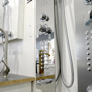 Image 6 of Multi-function Aluminum Shower Panel with Hand Shower (Polished Chromed) sold at Floors & Baths Pro's