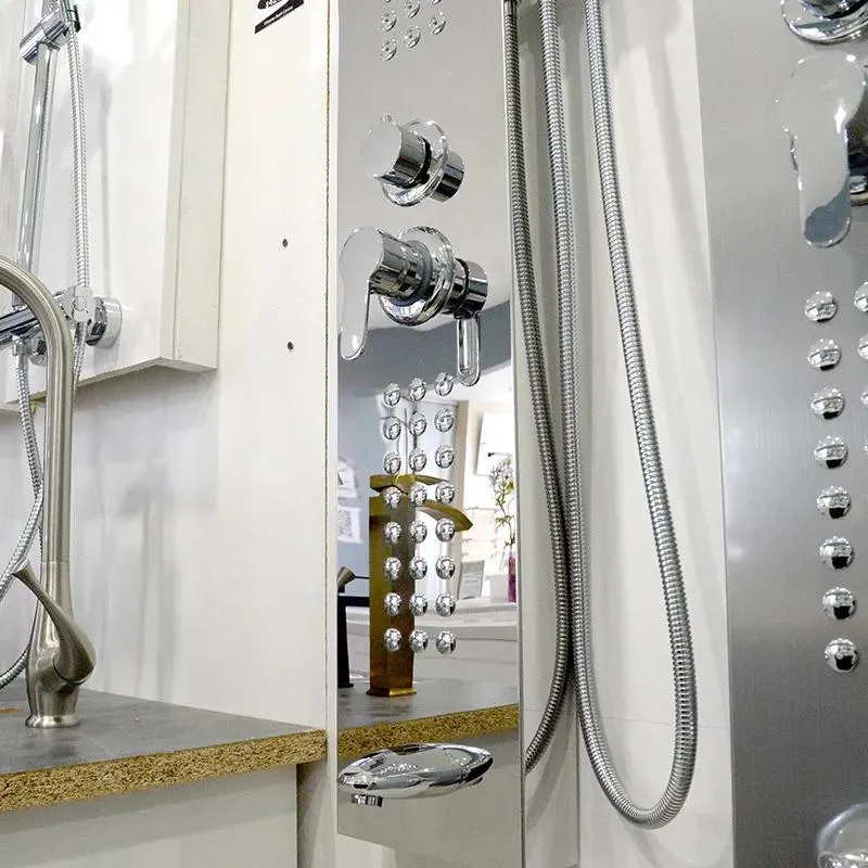 Multi-function Aluminum Shower Panel with Hand Shower (Polished Chromed)