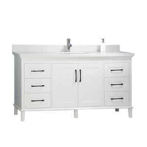  60" European Style Single-Sink Vanity with Stone Top 