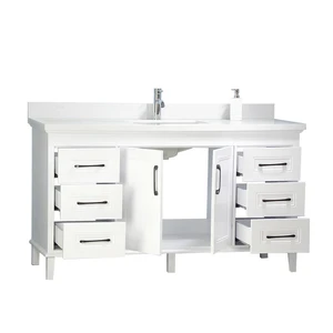 Image 2 of 60" European Style Single-Sink Vanity with Stone Top sold at Floors & Baths Pro's