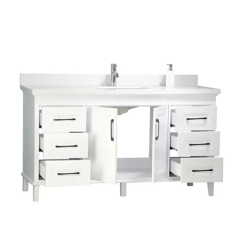 60" European Style Single-Sink Vanity with Stone Top