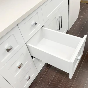Image 2 of 72" Shaker Style White Double-Sink Vanity with Stone Top (6 drawers) sold at Floors & Baths Pro's