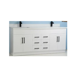 72" Double-Sink White Vanity with Stone Top | Floors & Baths Pro's