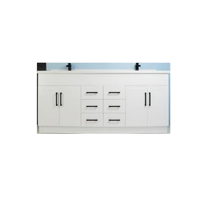 Image 3 of 72" Double-Sink White Vanity with Stone Top sold at Floors & Baths Pro's