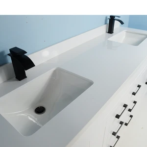 Image 9 of 72" Double-Sink White Vanity with Stone Top sold at Floors & Baths Pro's