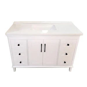 Image 5 of 48" European Style White Vanity with Stone Top sold at Floors & Baths Pro's