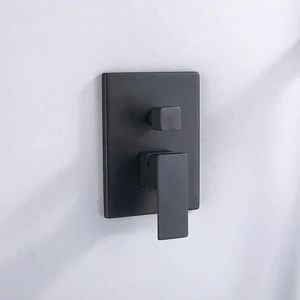 Image 4 of Wall Mounted Square Rain Showerhead with Hand Shower and Tub Spout in Black sold at Floors & Baths Pro's