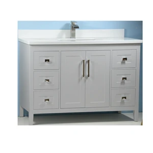 48" European Style Grey Vanity with Stone Top | Floors & Baths Pro's