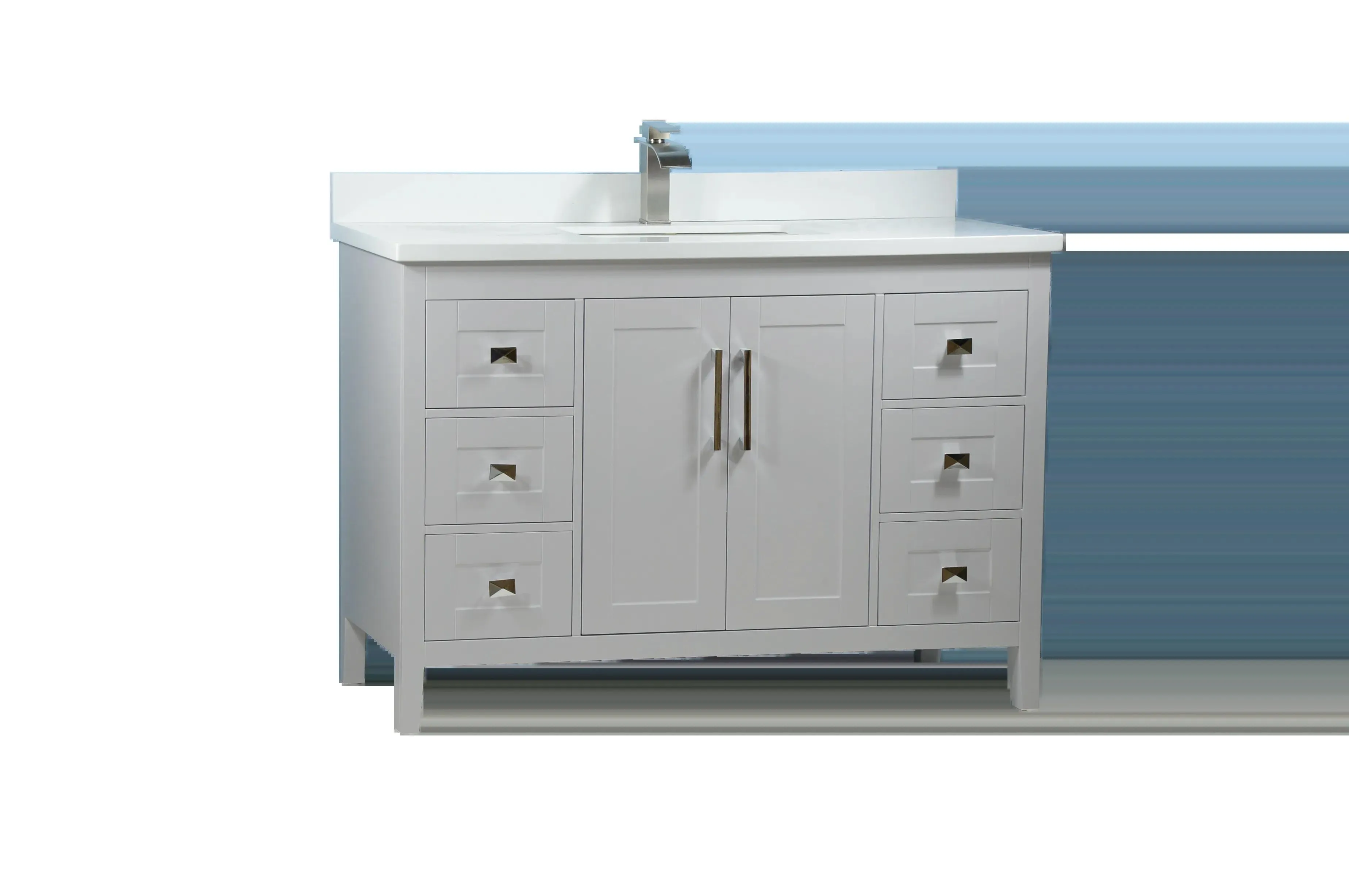48" European Style Grey Vanity with Stone Top