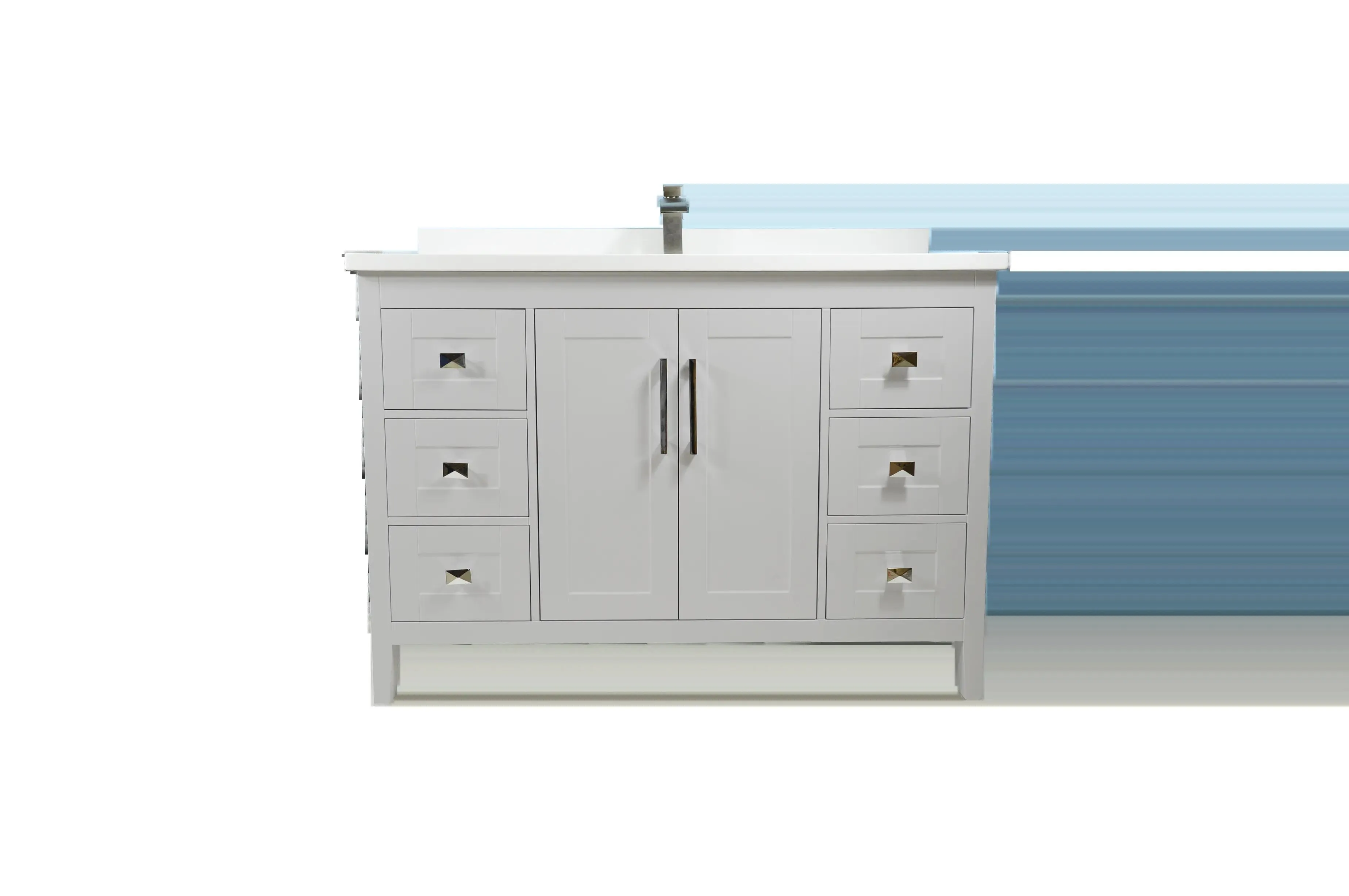 48" European Style Grey Vanity with Stone Top