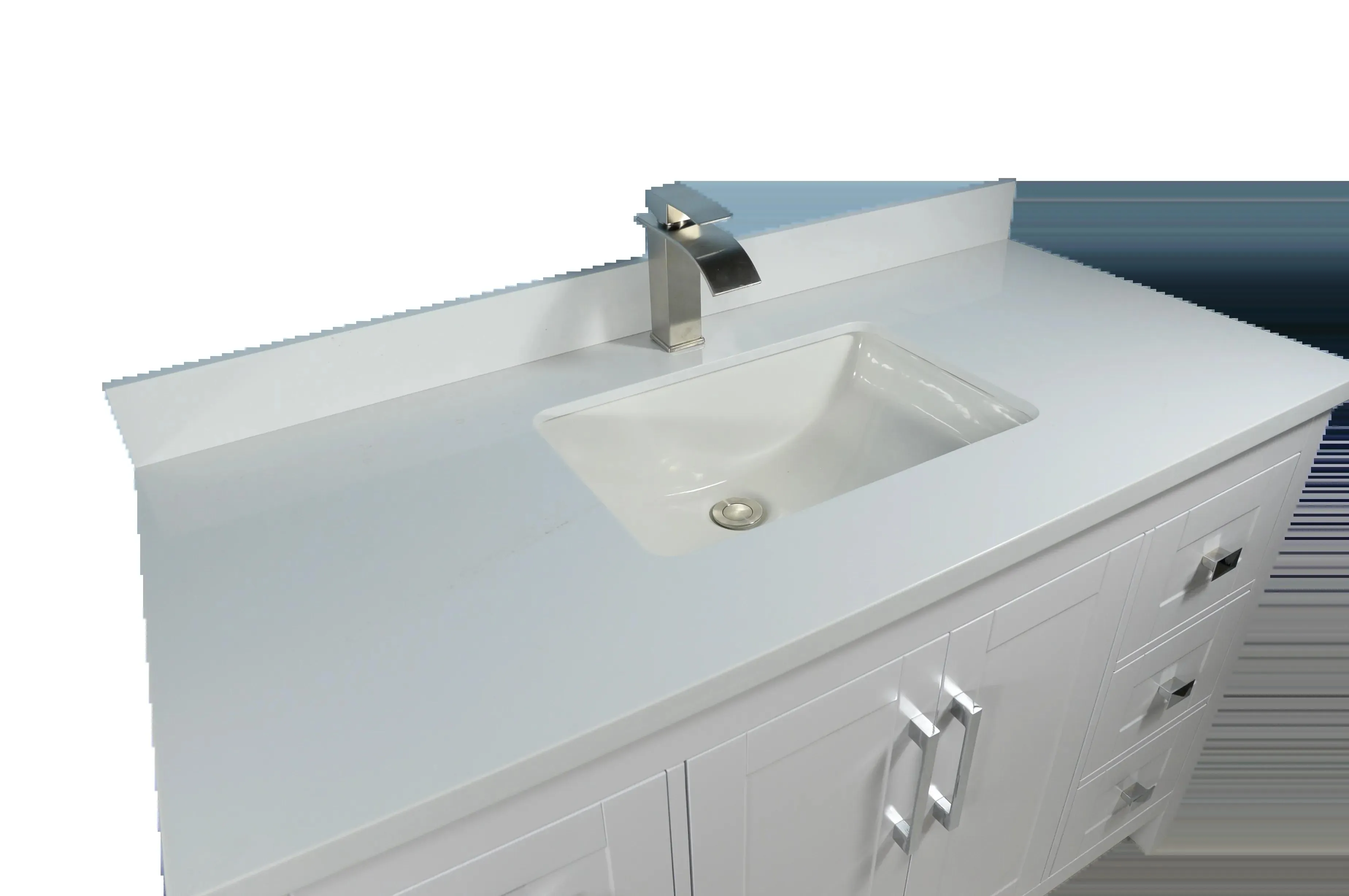 48" European Style Grey Vanity with Stone Top