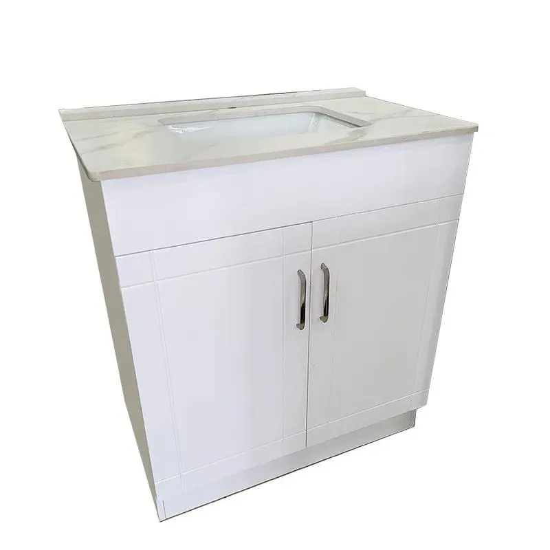 30" White Vanity with Ceramic Top
