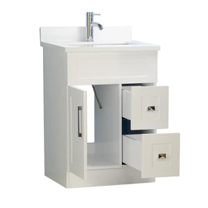 Image 2 of 24" White Bathroom Vanity with Stone Top and 2 Drawers sold at Floors & Baths Pro's