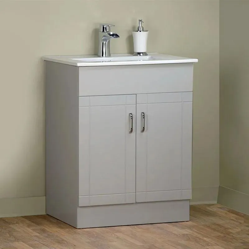 30" Grey Vanity with Ceramic Top