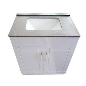 Image 2 of 30" Grey Vanity with Ceramic Top sold at Floors & Baths Pro's
