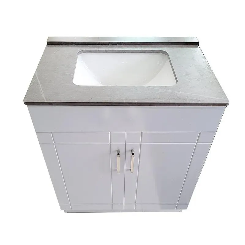 30" Grey Vanity with Ceramic Top