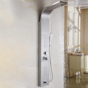  5 in 1 Stainless Steel Shower System with Hand Shower (Brush Nickel) 