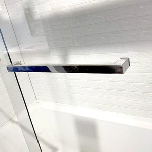 Image 2 of 59" x 61" Framed Bathtub Shower Doors (Chrome/Black) sold at Floors & Baths Pro's