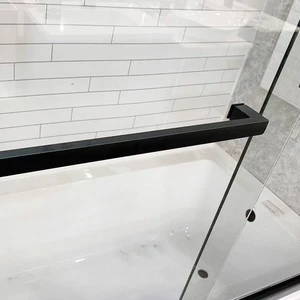 Image 6 of 59" x 61" Framed Bathtub Shower Doors (Chrome/Black) sold at Floors & Baths Pro's